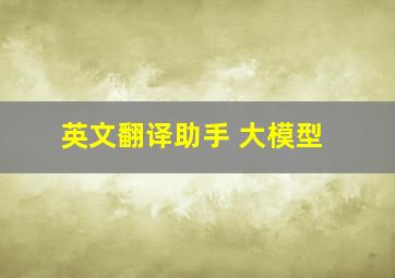 英文翻译助手 大模型